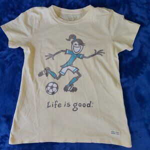 Life is good Girls Crusher Jackie Kick Soccer Cotton Tee
